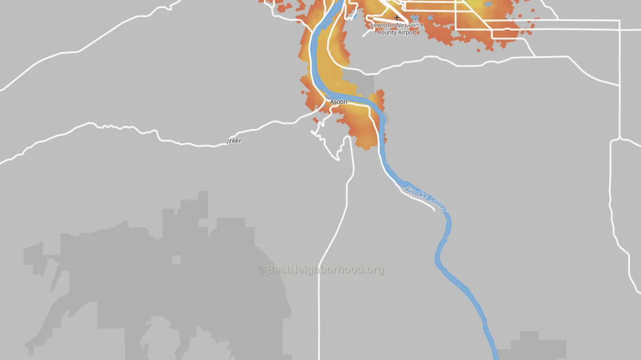 Bike Grade map of 99402, WA