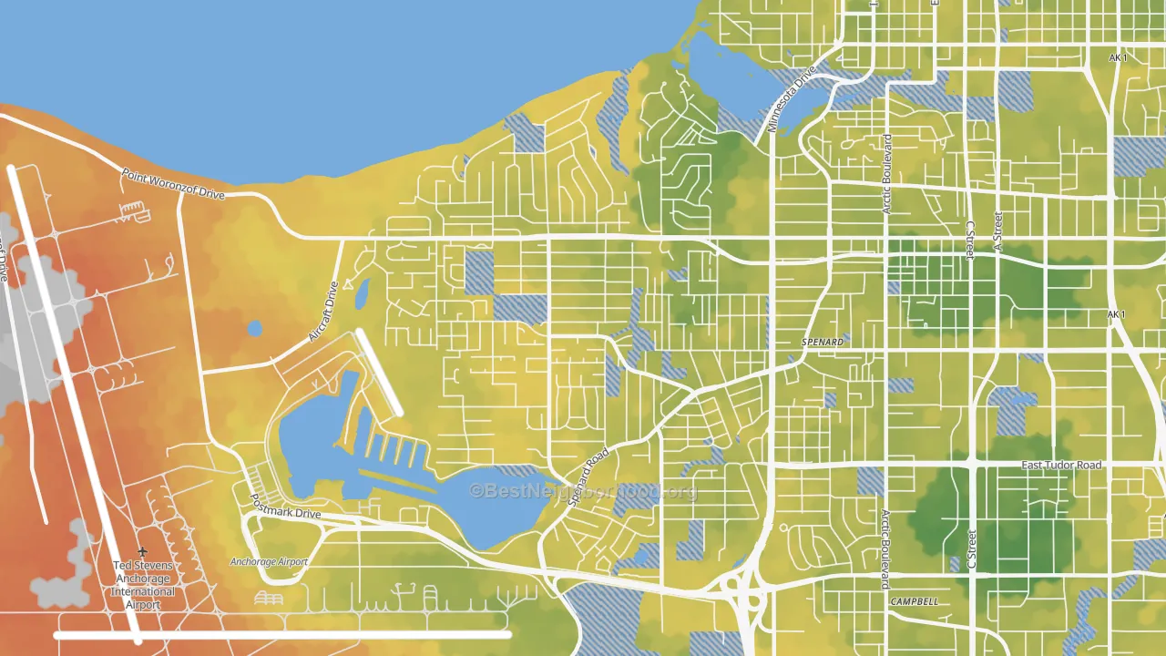 Bike Grade map of 99517, AK