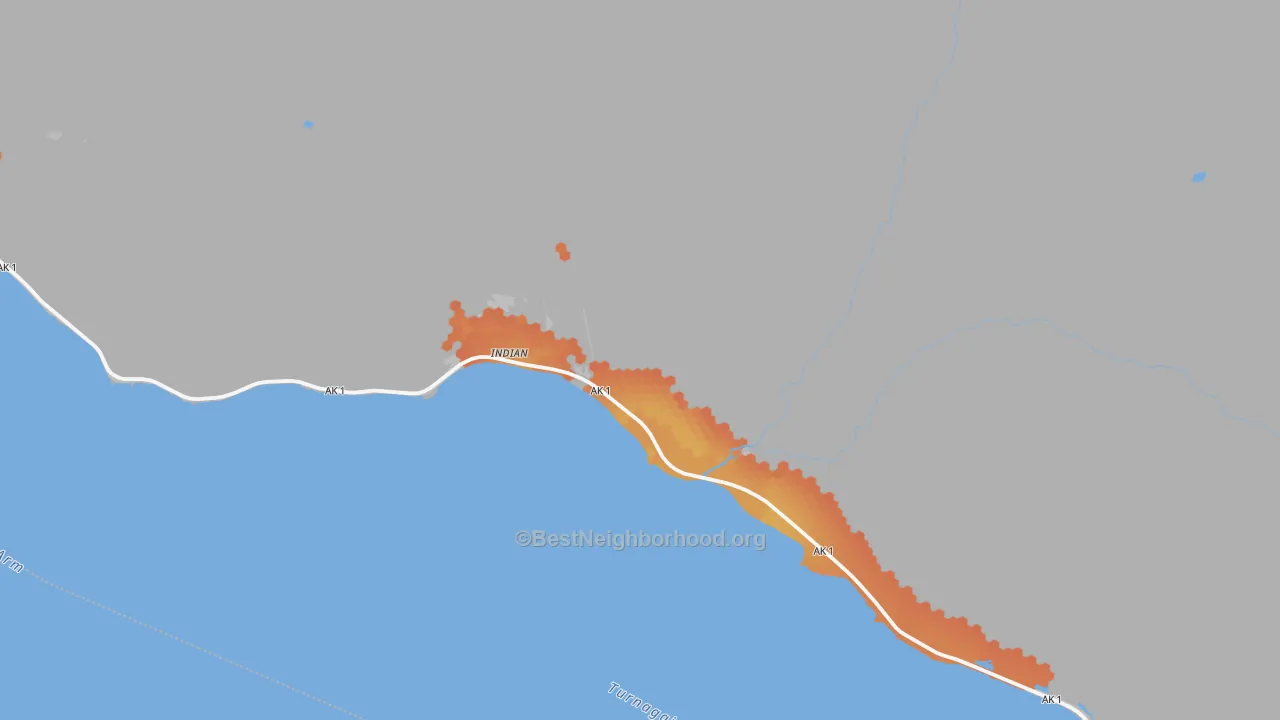 Bike Grade map of 99540, AK