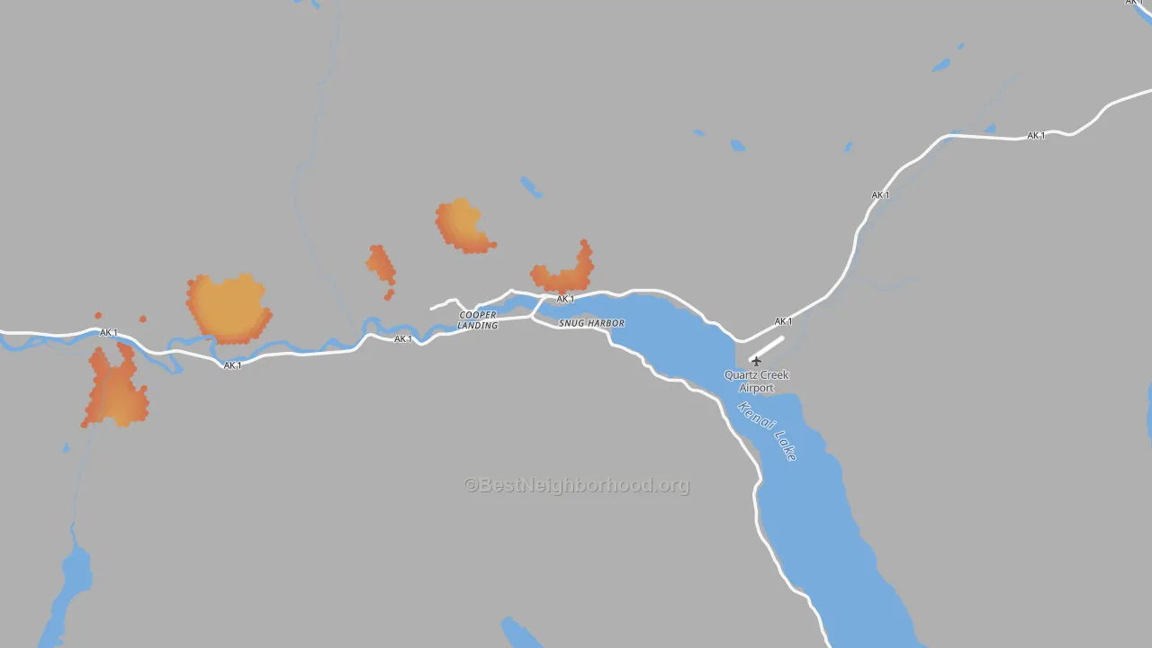 Bike Grade map of 99572, AK