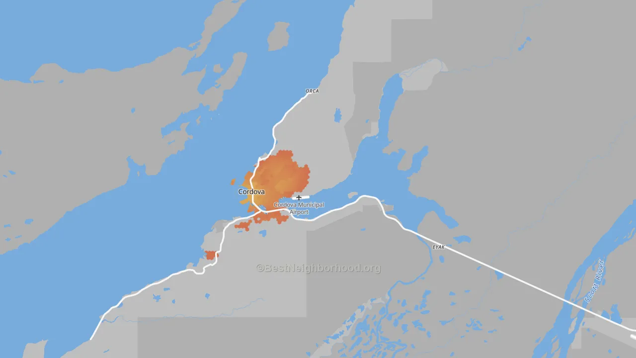 Bike Grade map of 99574, AK