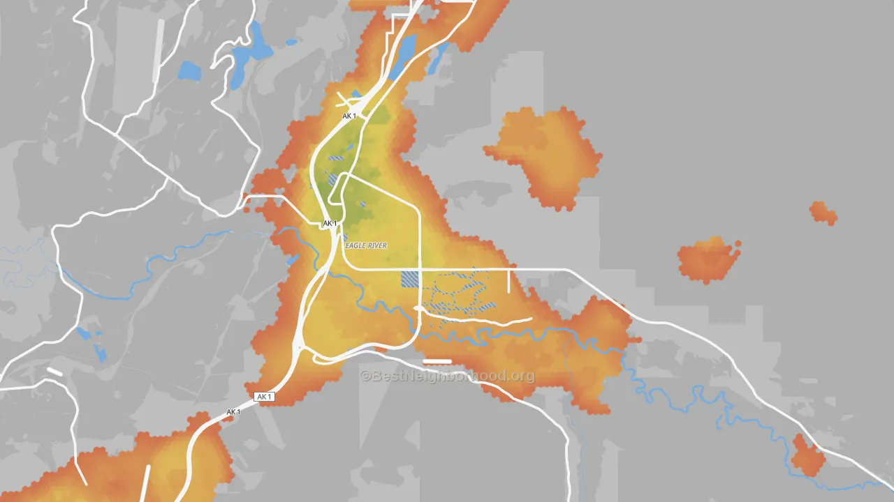 Bike Grade map of 99577, AK