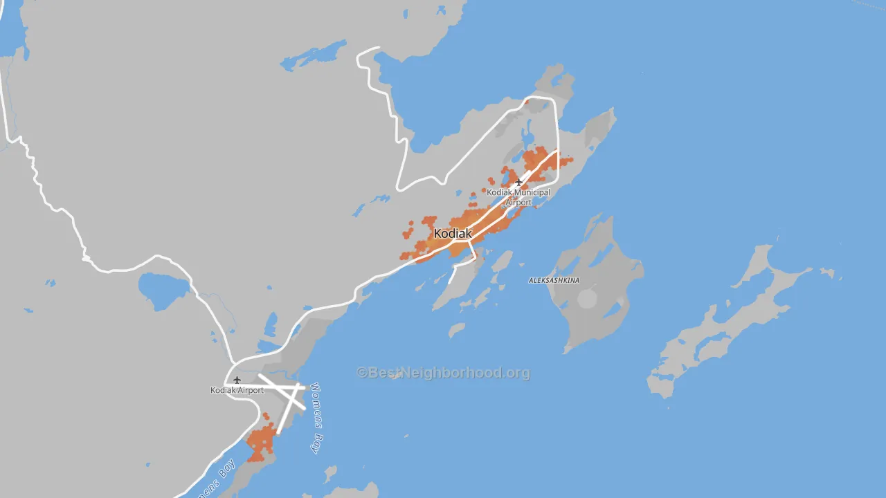 Bike Grade map of 99615, AK