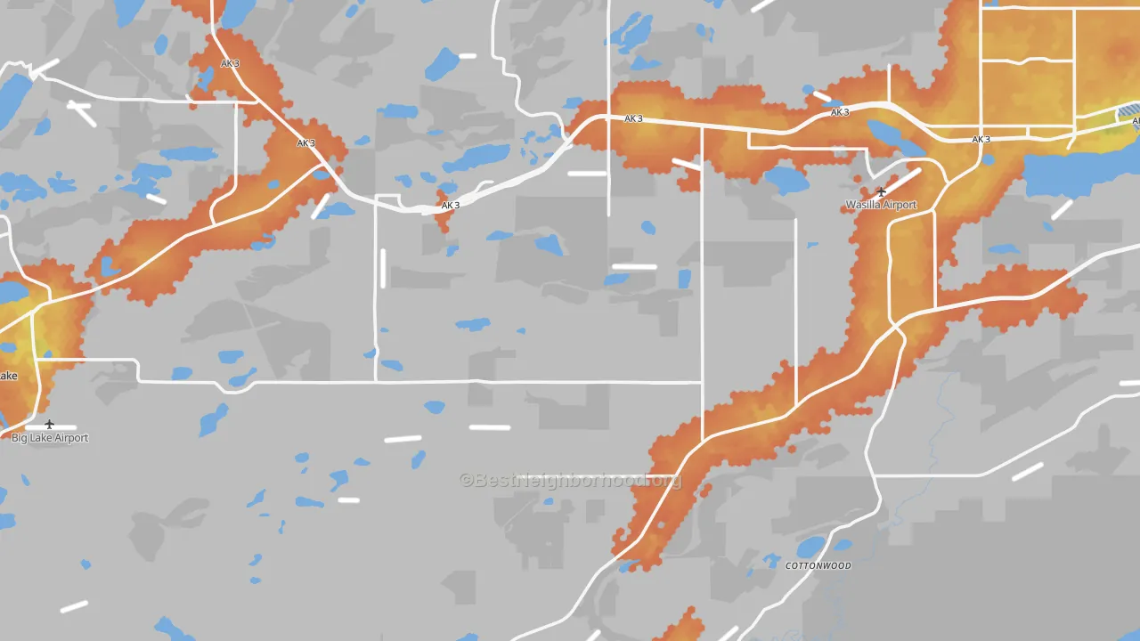 Bike Grade map of 99623, AK