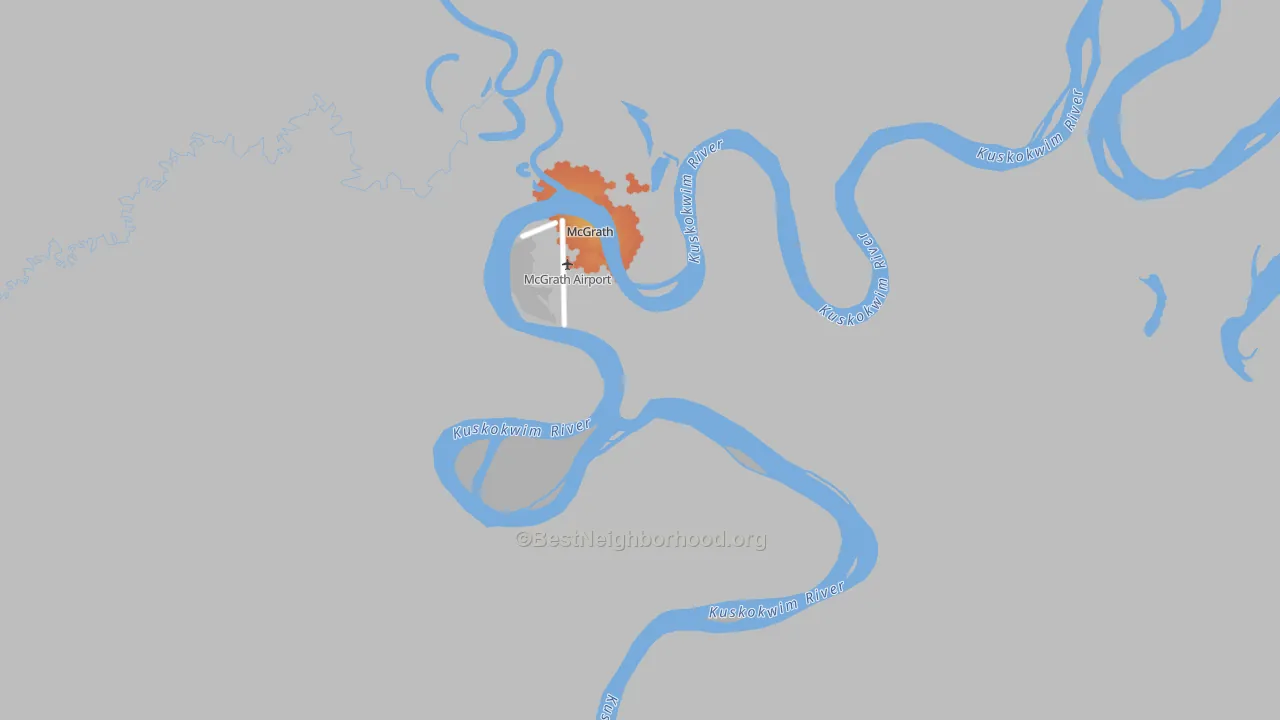 Bike Grade map of 99627, AK