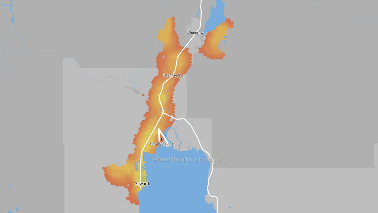 Bike Grade map of 99664, AK