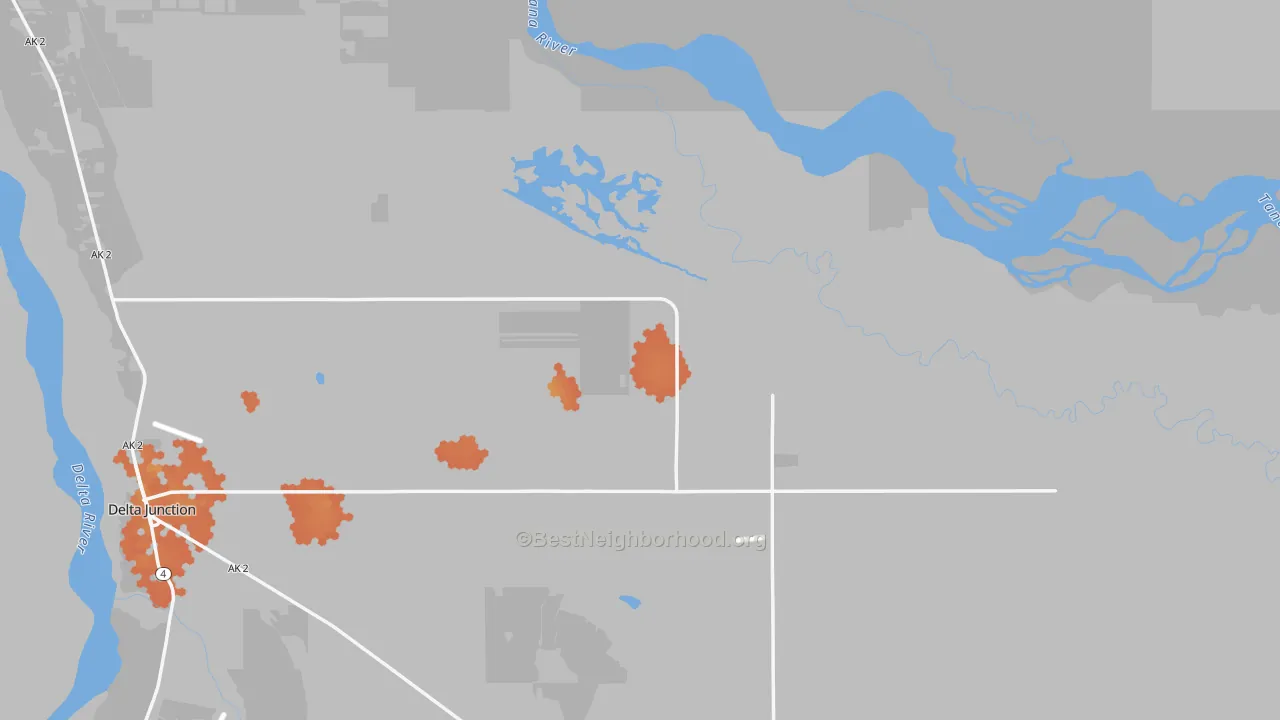 Bike Grade map of 99737, AK