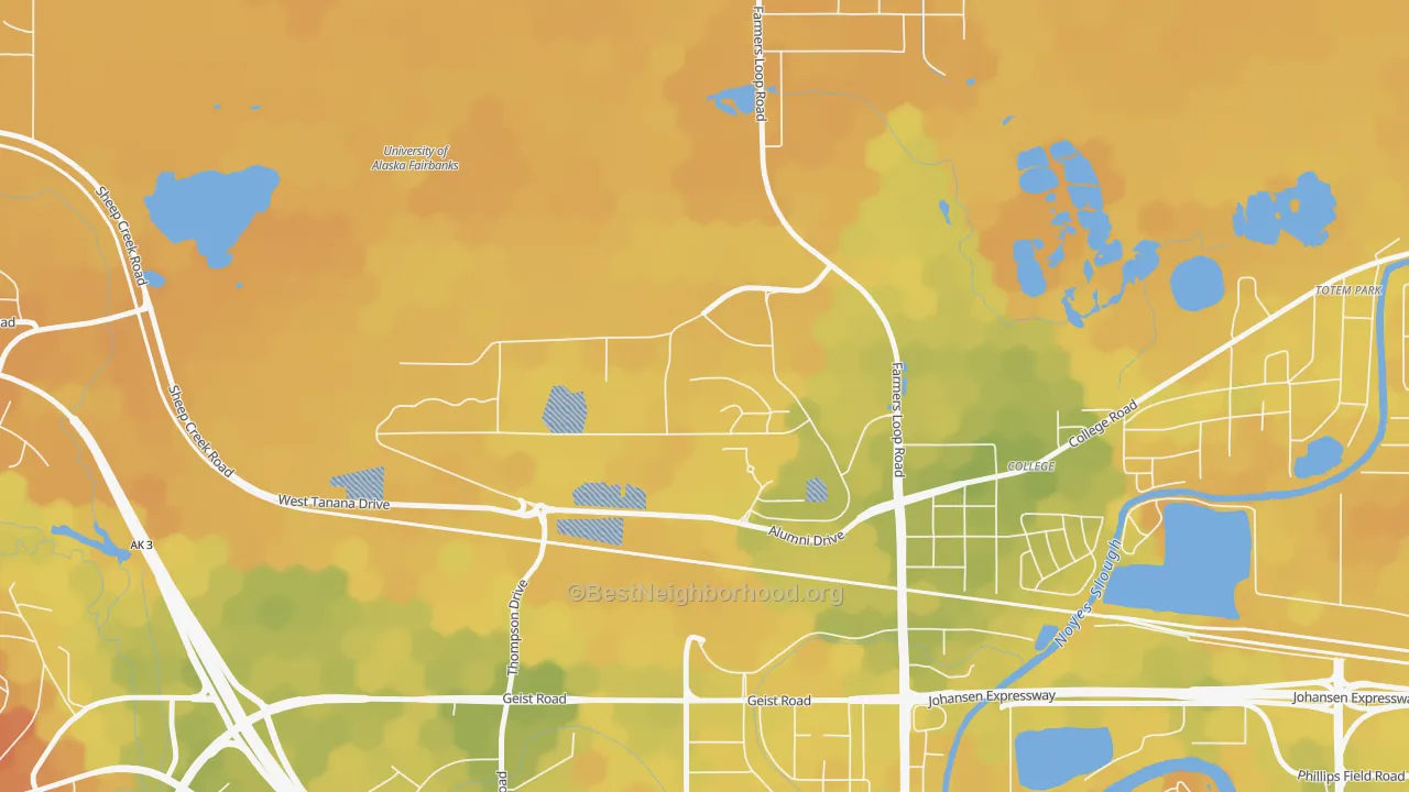 Bike Grade map of 99775, AK