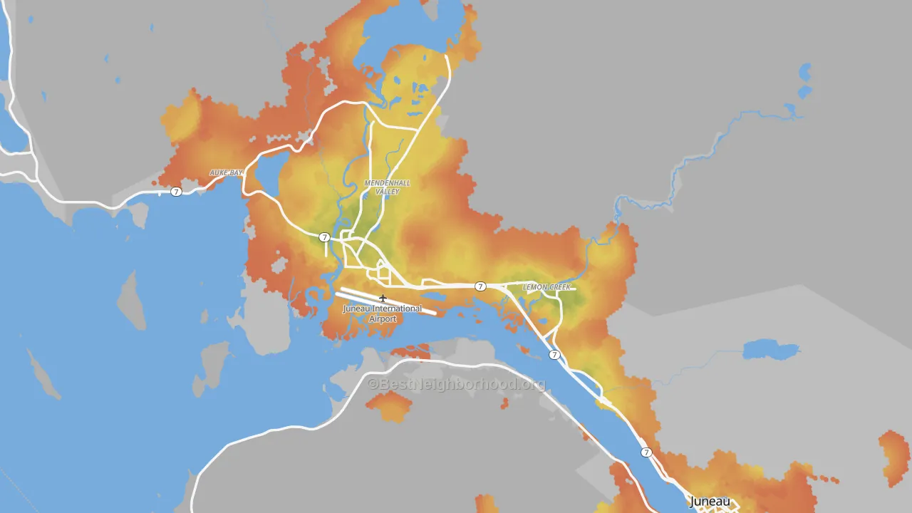 Bike Grade map of 99801, AK