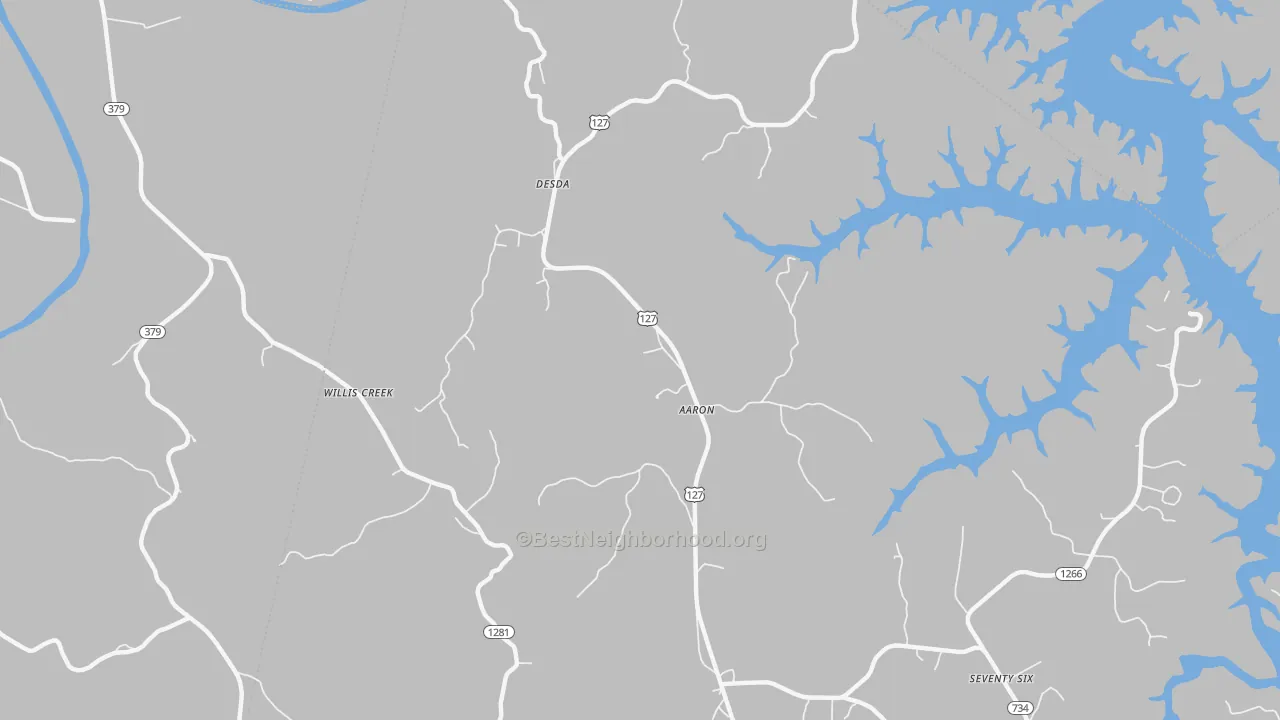 Bike Grade map of Aaron, KY