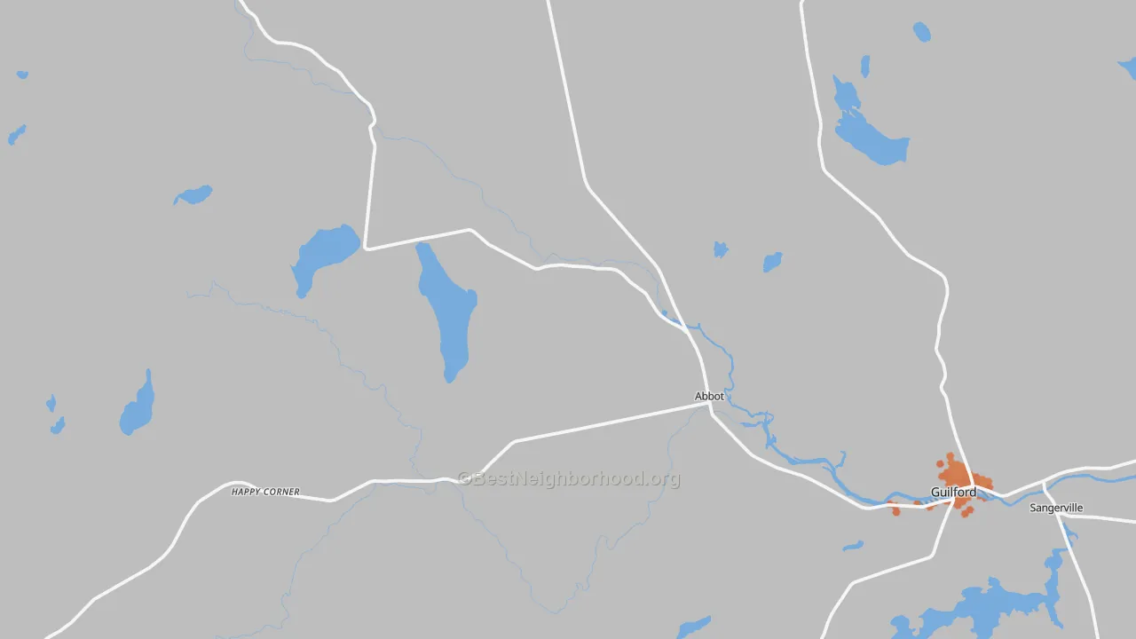 Bike Grade map of Abbot, ME
