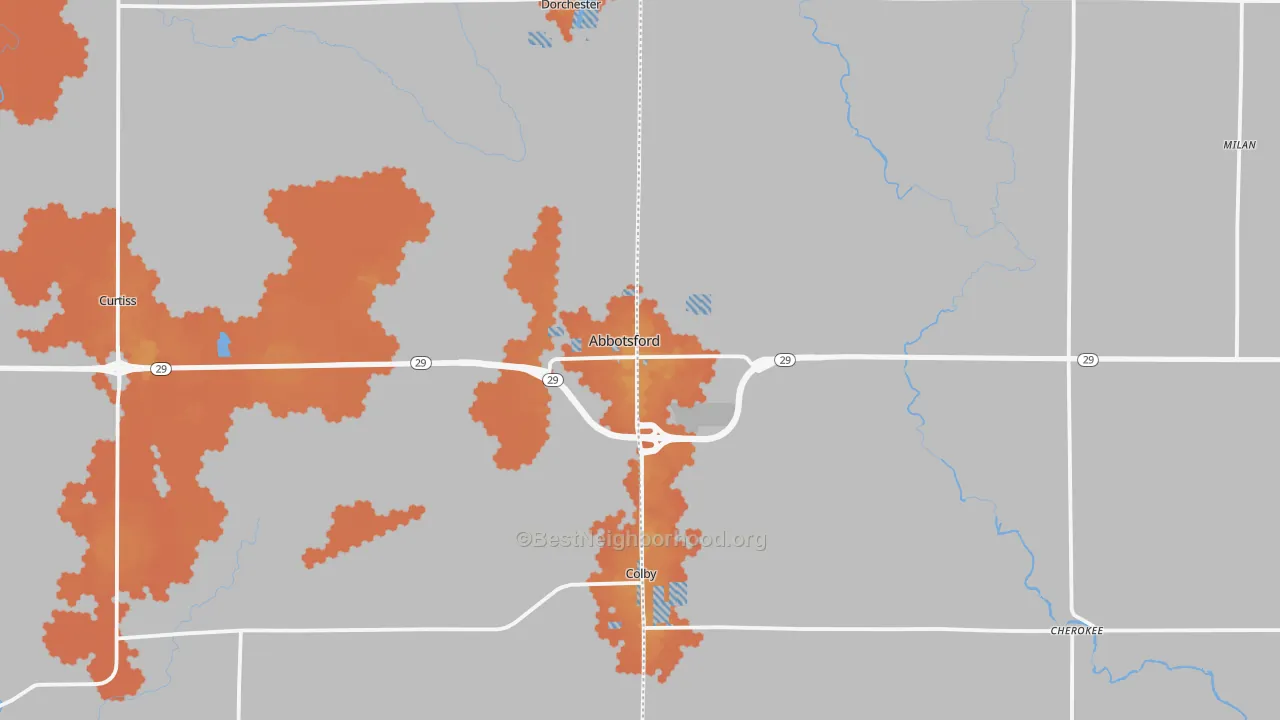 Bike Grade map of Abbotsford, WI