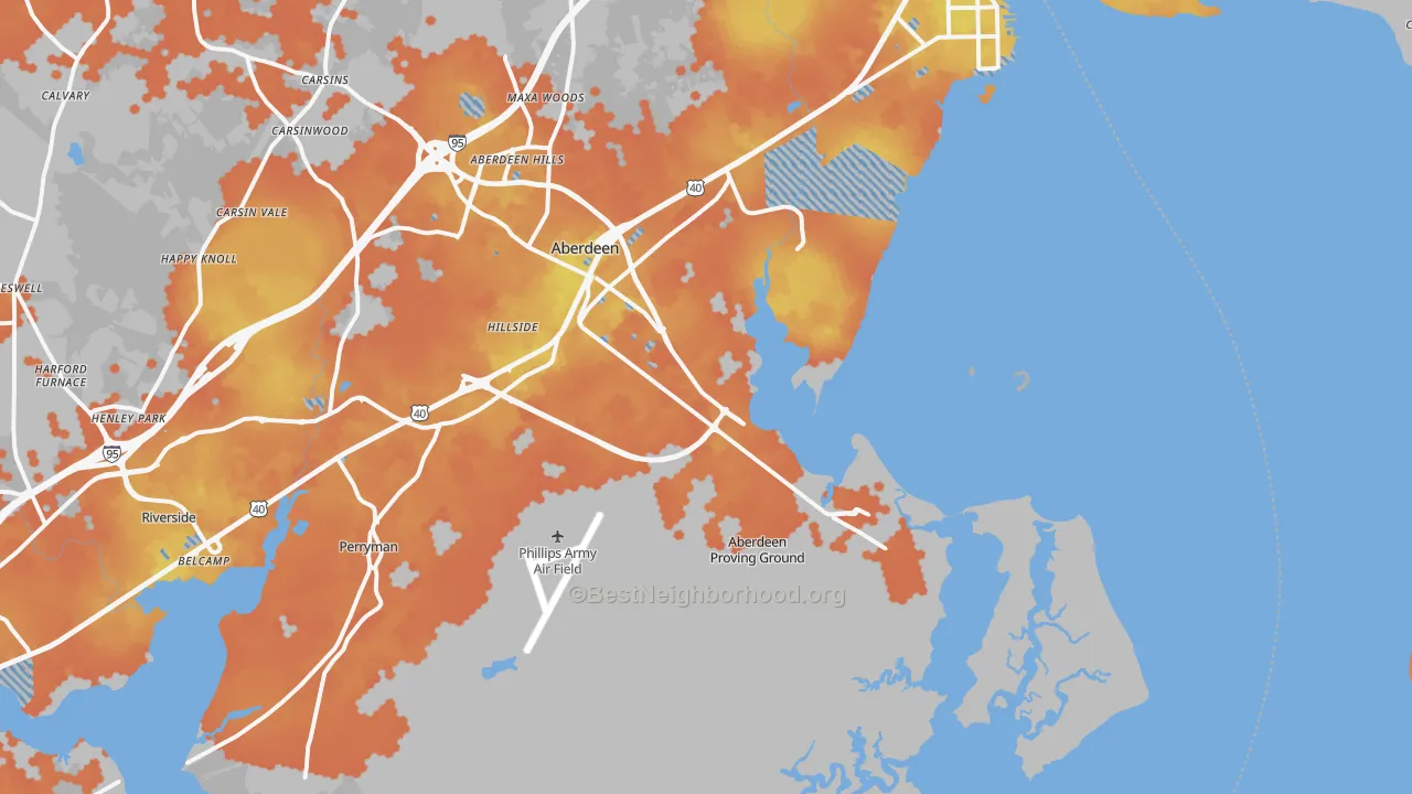 Bike Grade map of Aberdeen Proving Ground, MD