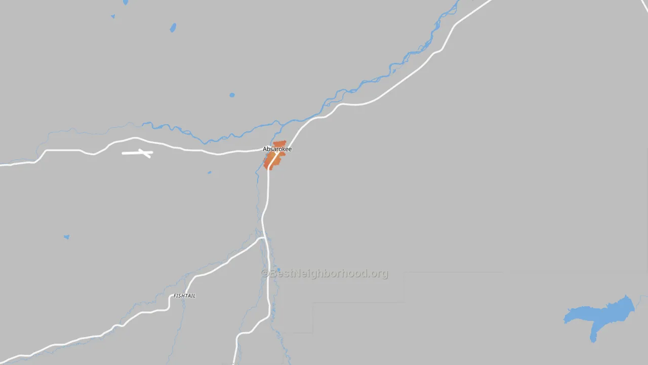 Bike Grade map of Absarokee, MT