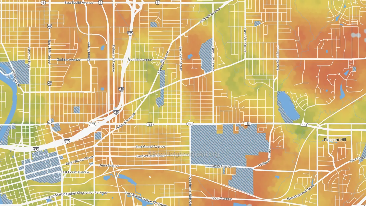 Bike Grade map of Accent, Des Moines, IA