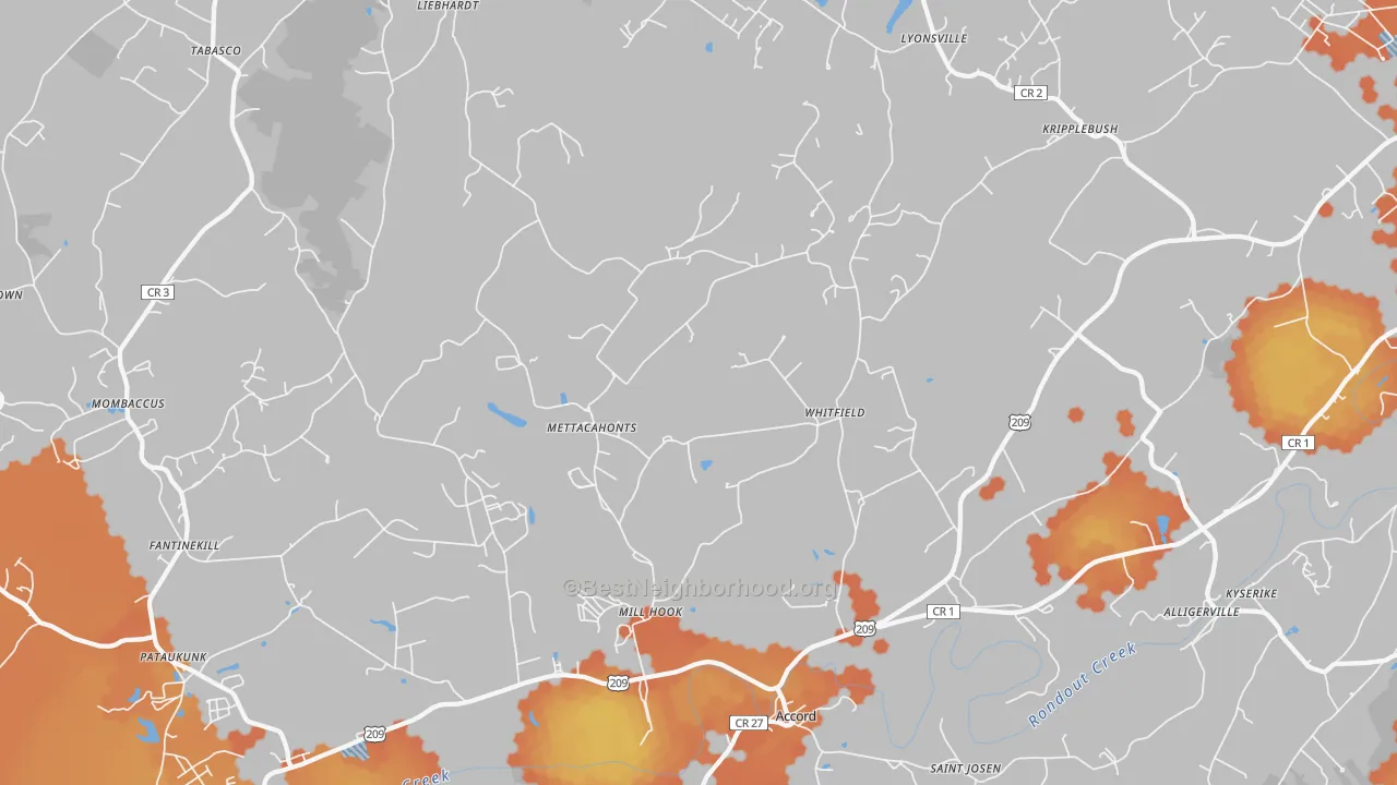 Bike Grade map of Accord, NY