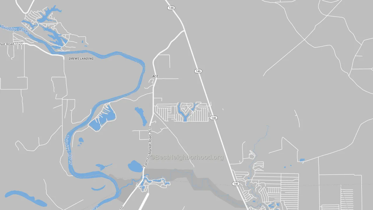 Bike Grade map of Ace, TX