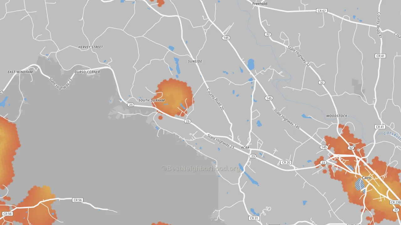 Bike Grade map of Acra, NY