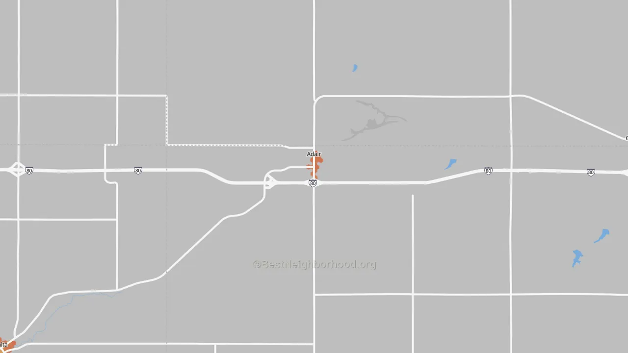 Bike Grade map of Adair, IA