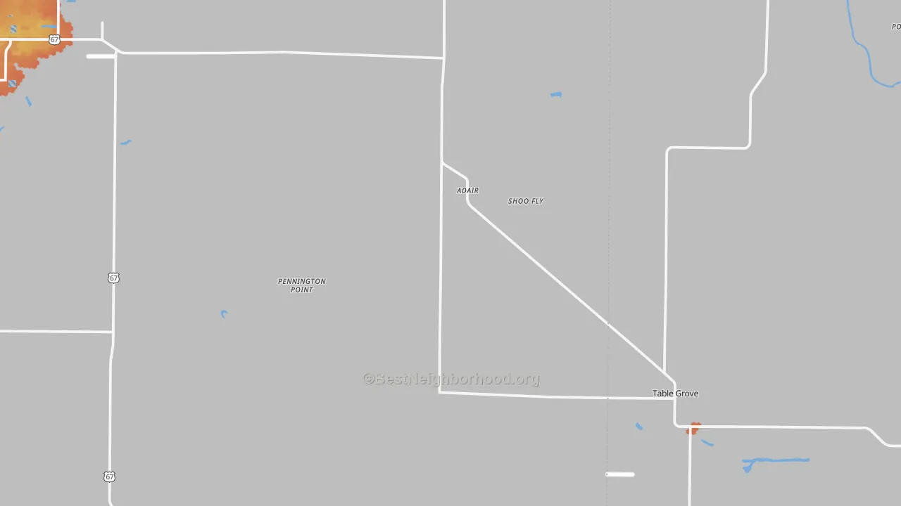 Bike Grade map of Adair, IL
