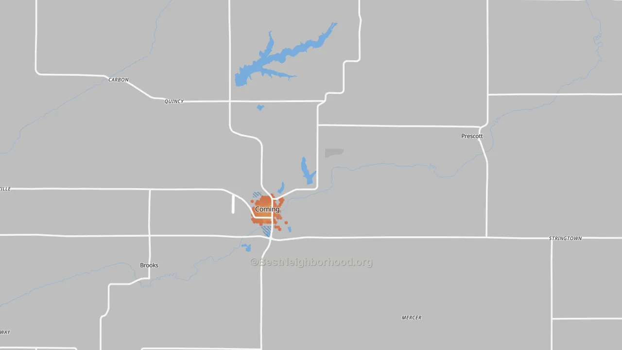 Bike Grade map of Adams County, IA