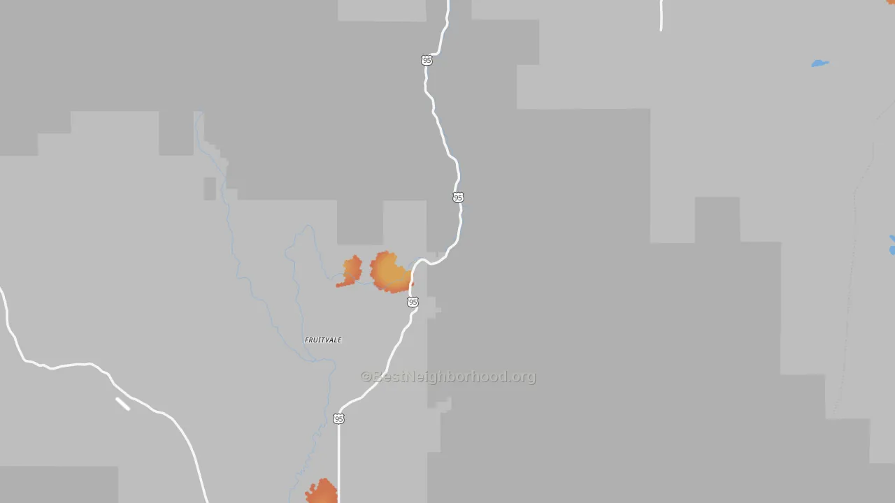 Bike Grade map of Adams County, ID