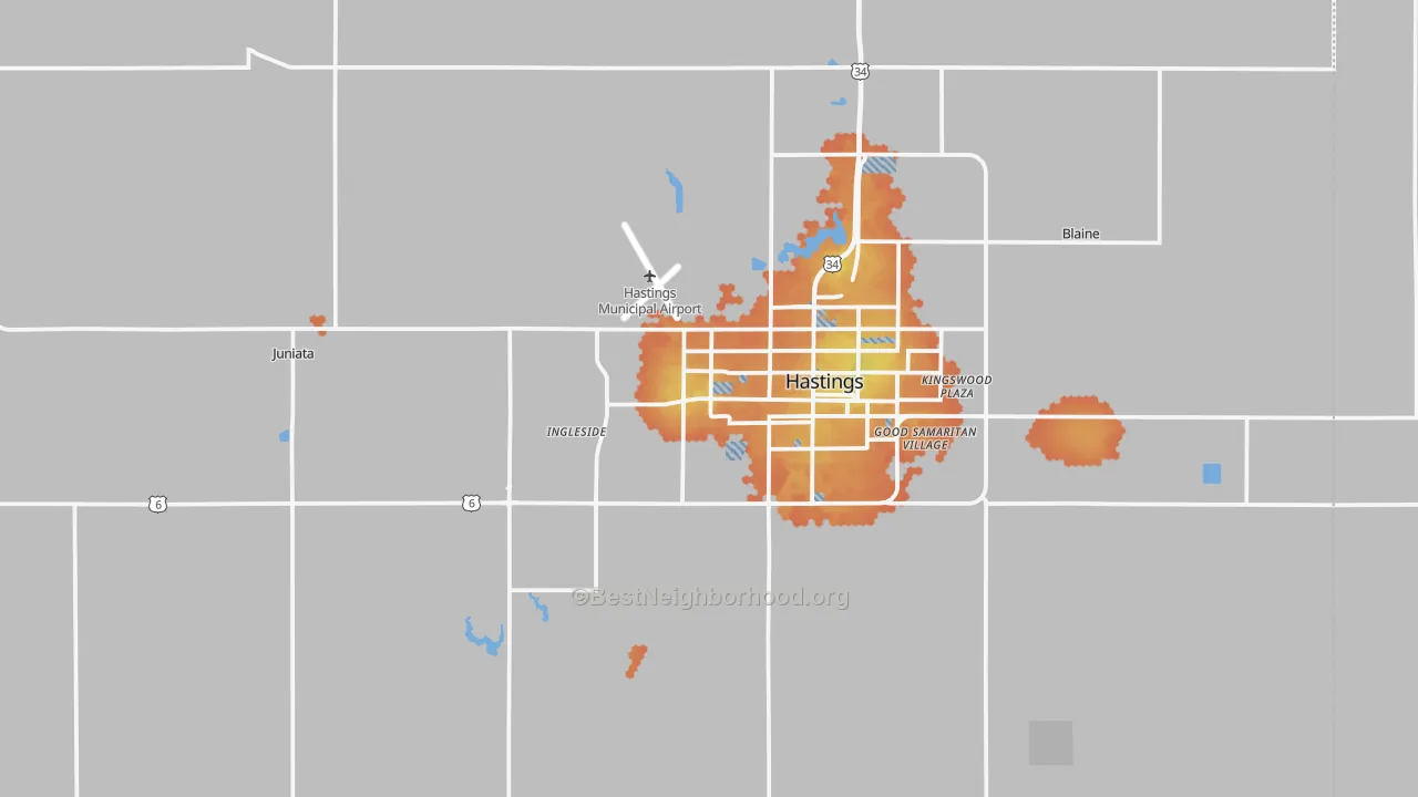 Bike Grade map of Adams County, NE