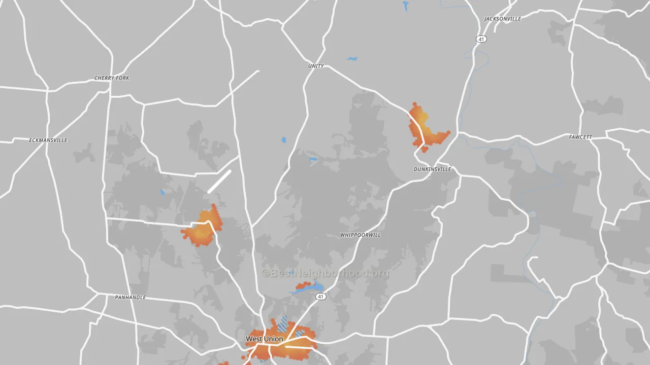 Bike Grade map of Adams County, OH