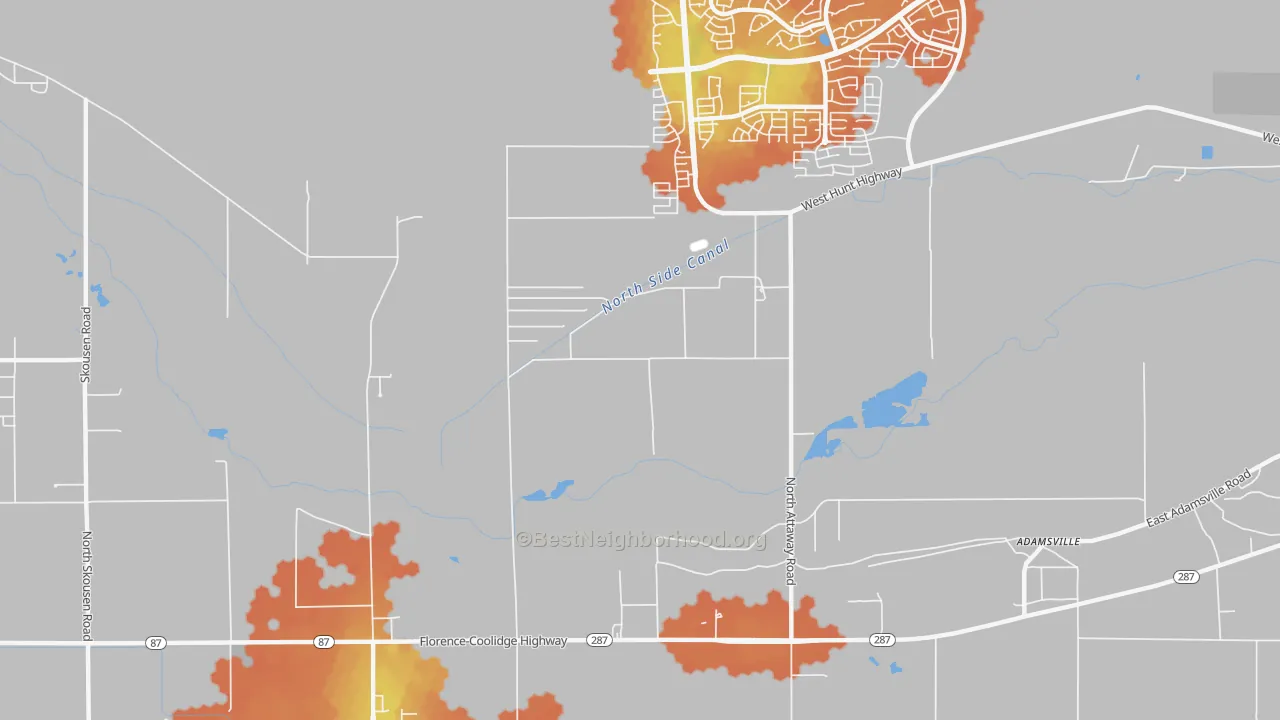 Bike Grade map of Adamsville, AZ