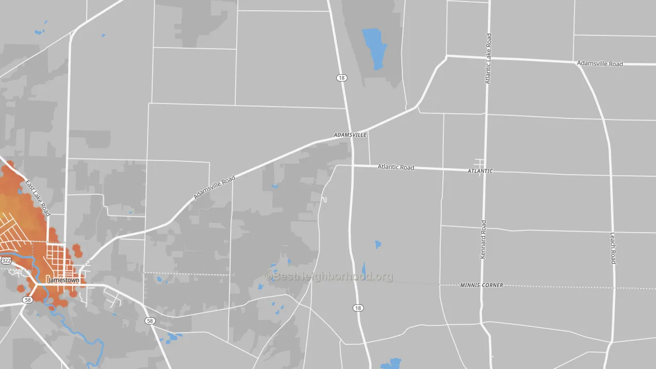Bike Grade map of Adamsville, PA
