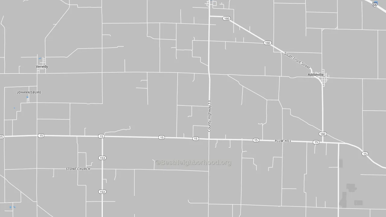 Bike Grade map of Addieville, IL
