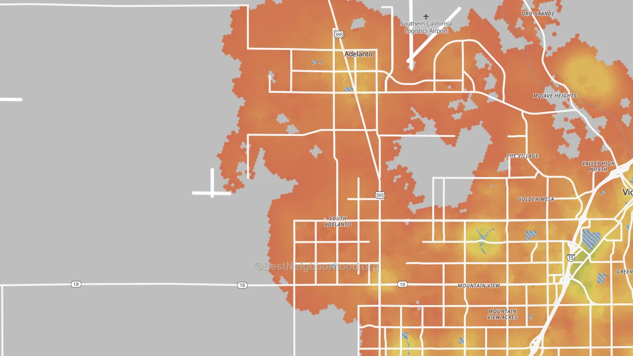 Bike Grade map of Adelanto, CA