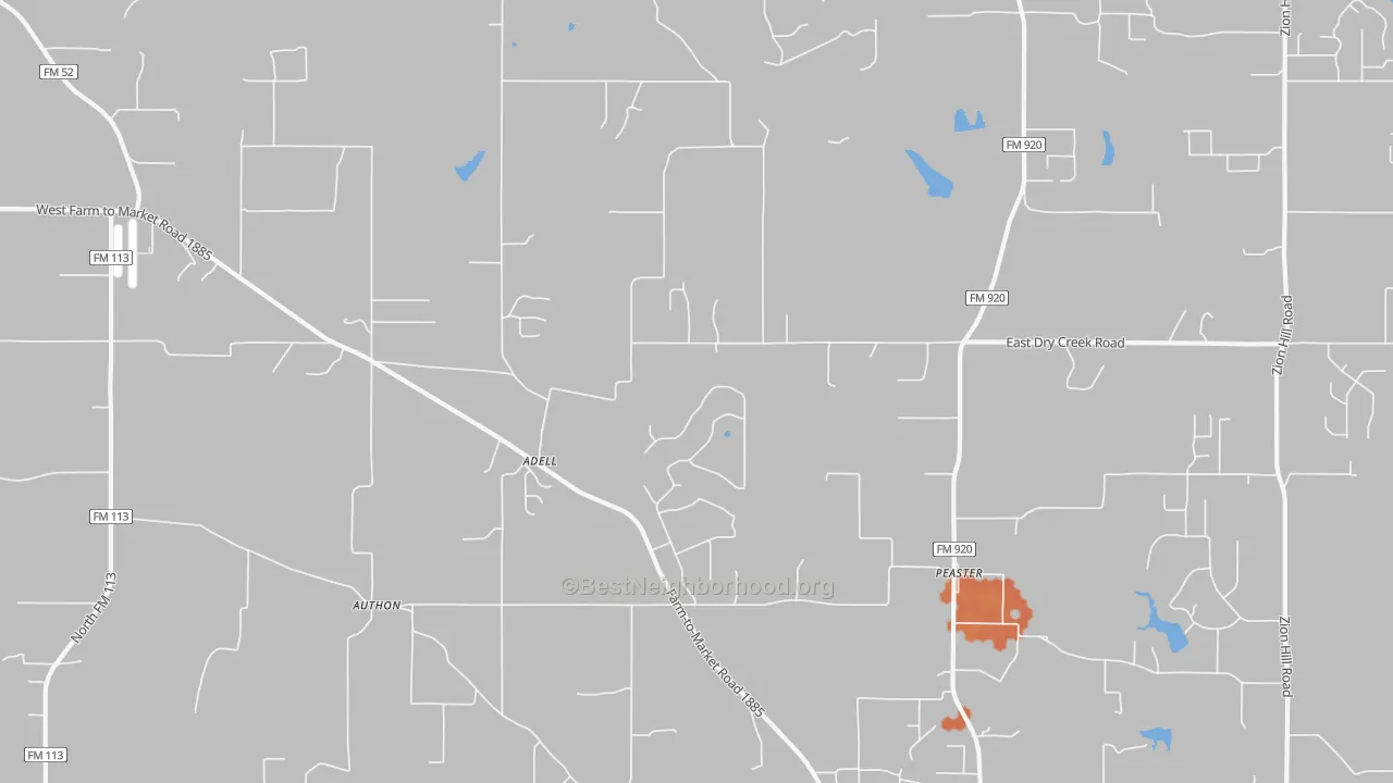 Bike Grade map of Adell, TX