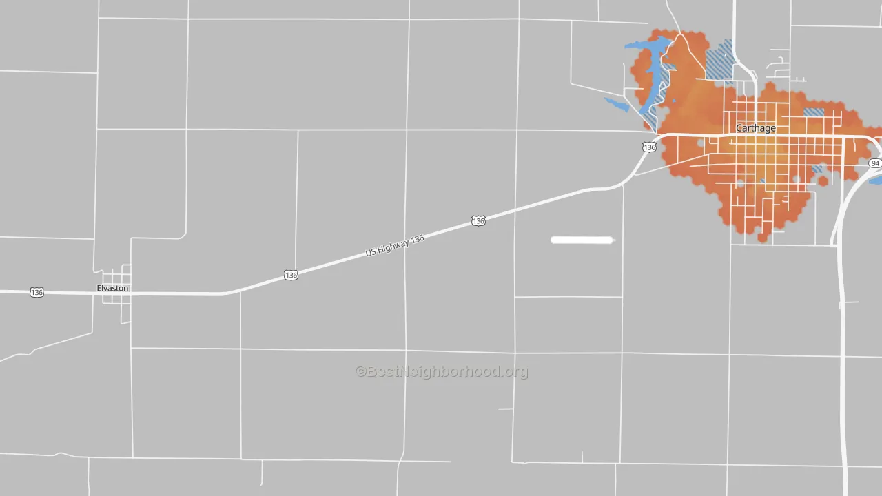 Bike Grade map of Adrian, IL