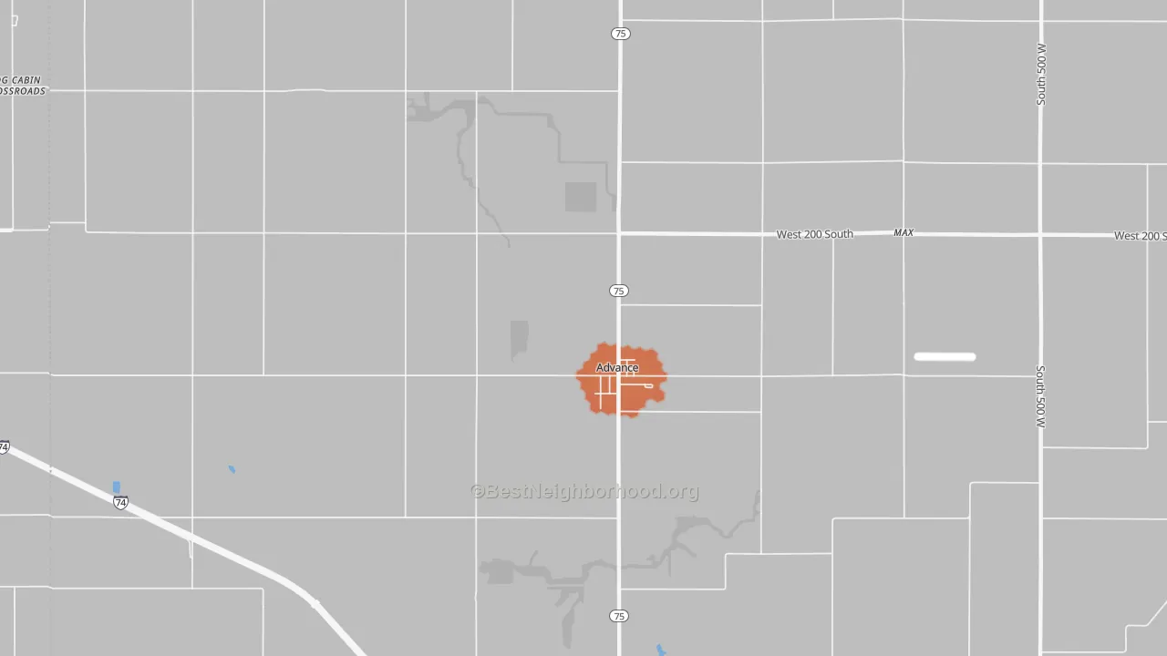 Bike Grade map of Advance, IN