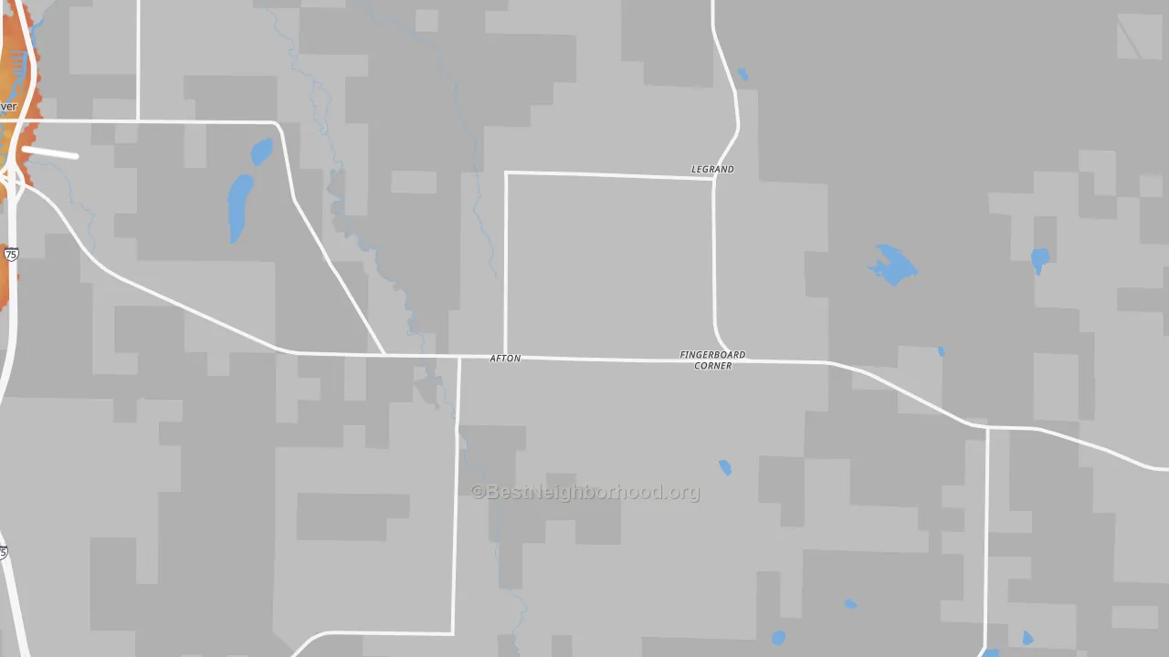 Bike Grade map of Afton, MI