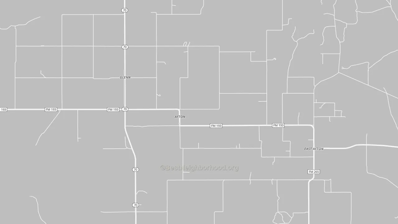 Bike Grade map of Afton, TX