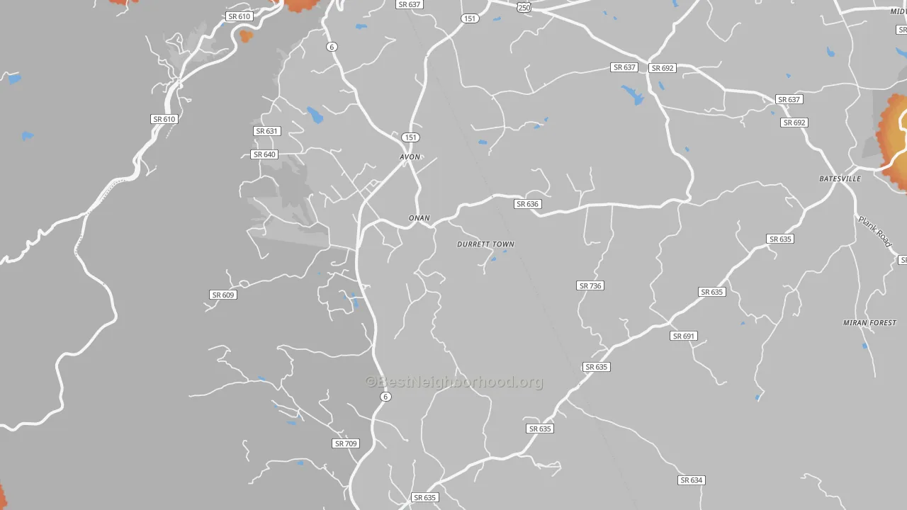 Bike Grade map of Afton, VA