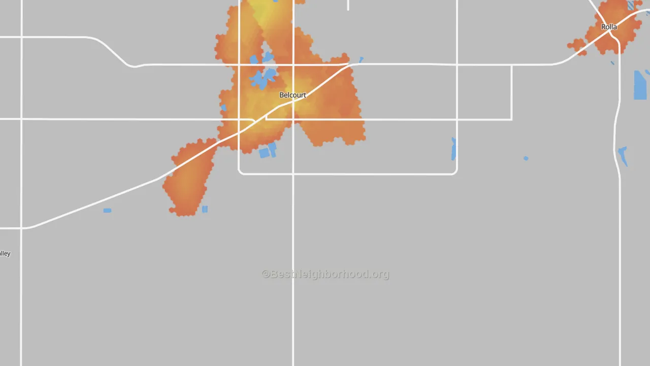 Bike Grade map of Agate, ND