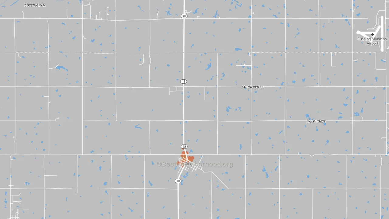 Bike Grade map of Agra, OK