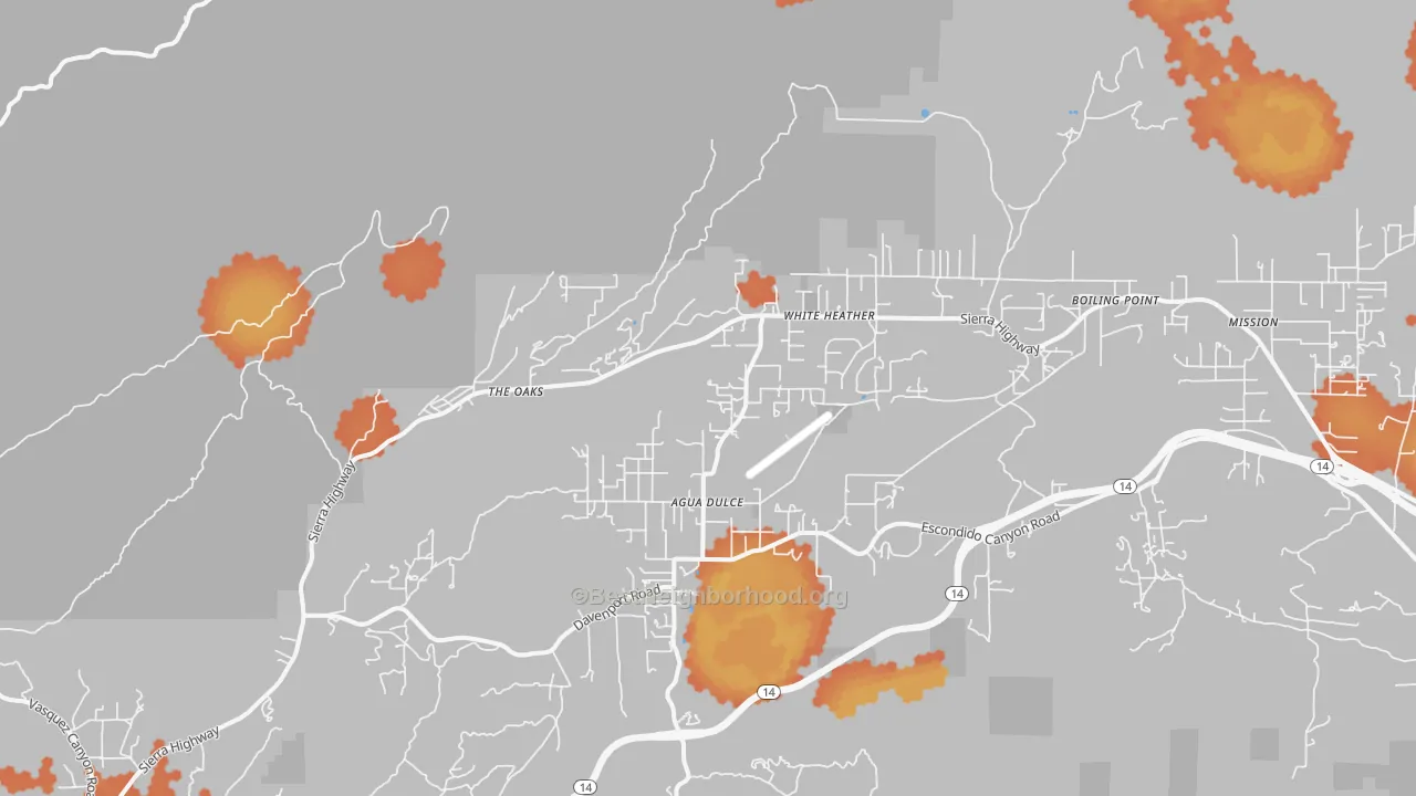 Bike Grade map of Agua Dulce, CA