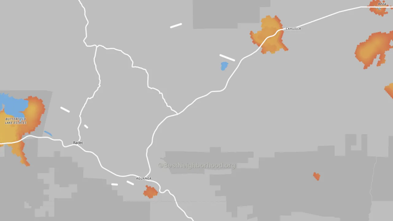 Bike Grade map of Aguanga, CA