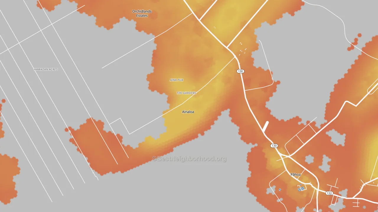 Bike Grade map of Ainaloa, HI