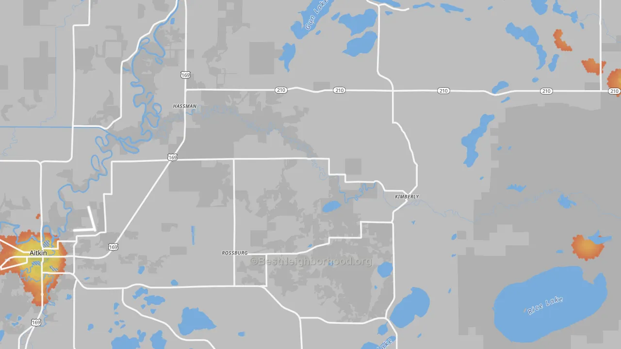 Bike Grade map of Aitkin County, MN