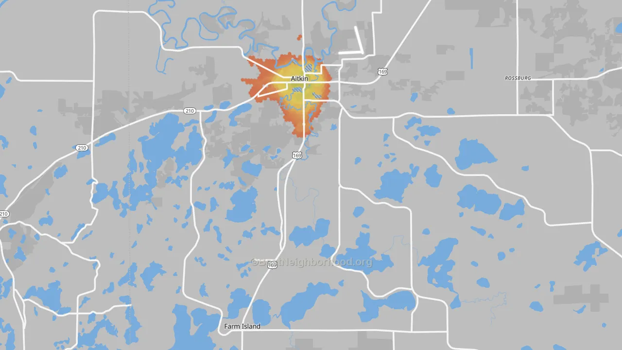 Bike Grade map of Aitkin, MN