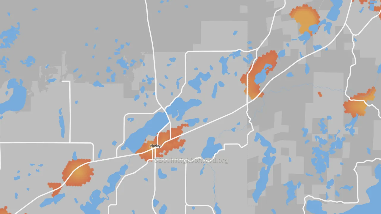 Bike Grade map of Akeley, MN