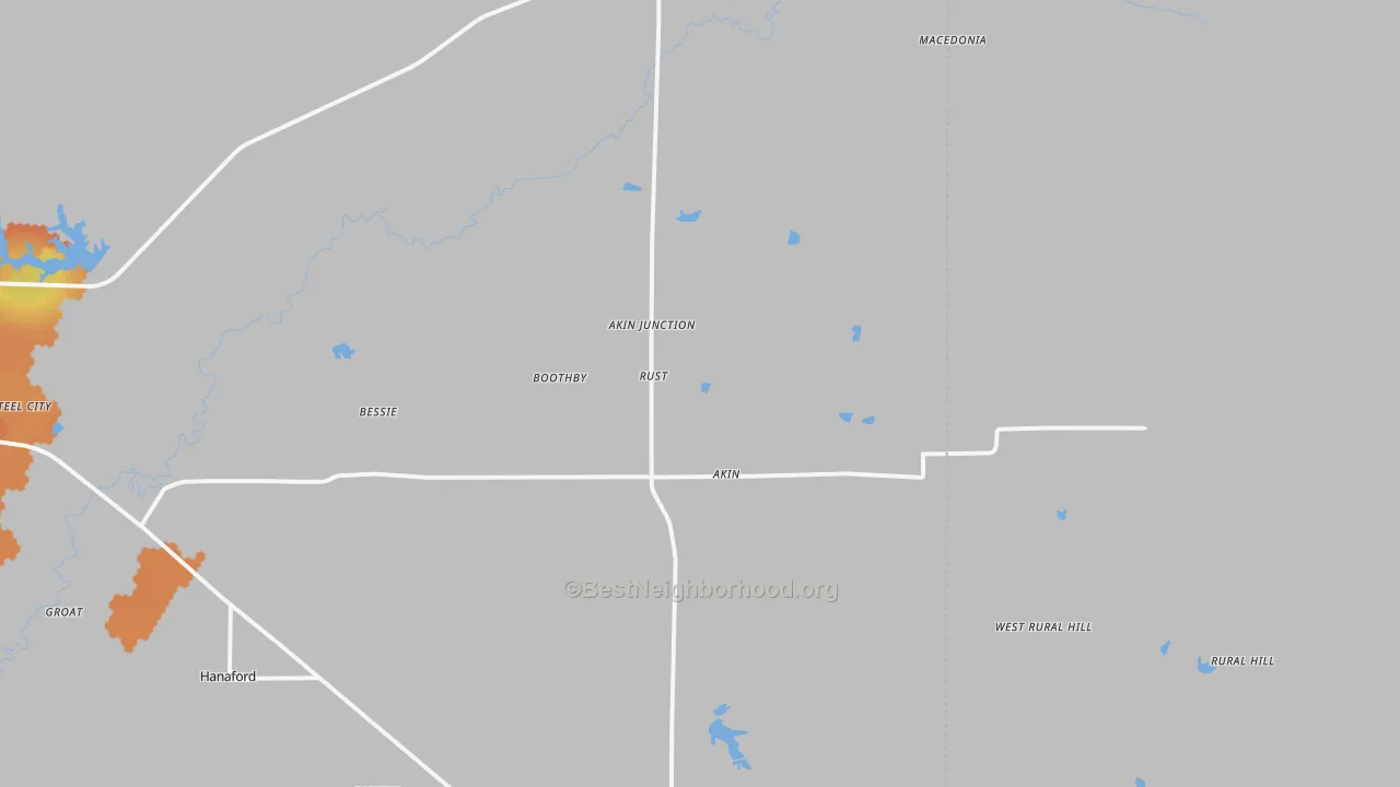 Bike Grade map of Akin, IL