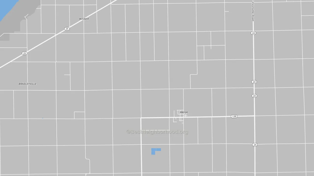 Bike Grade map of Akron, MI
