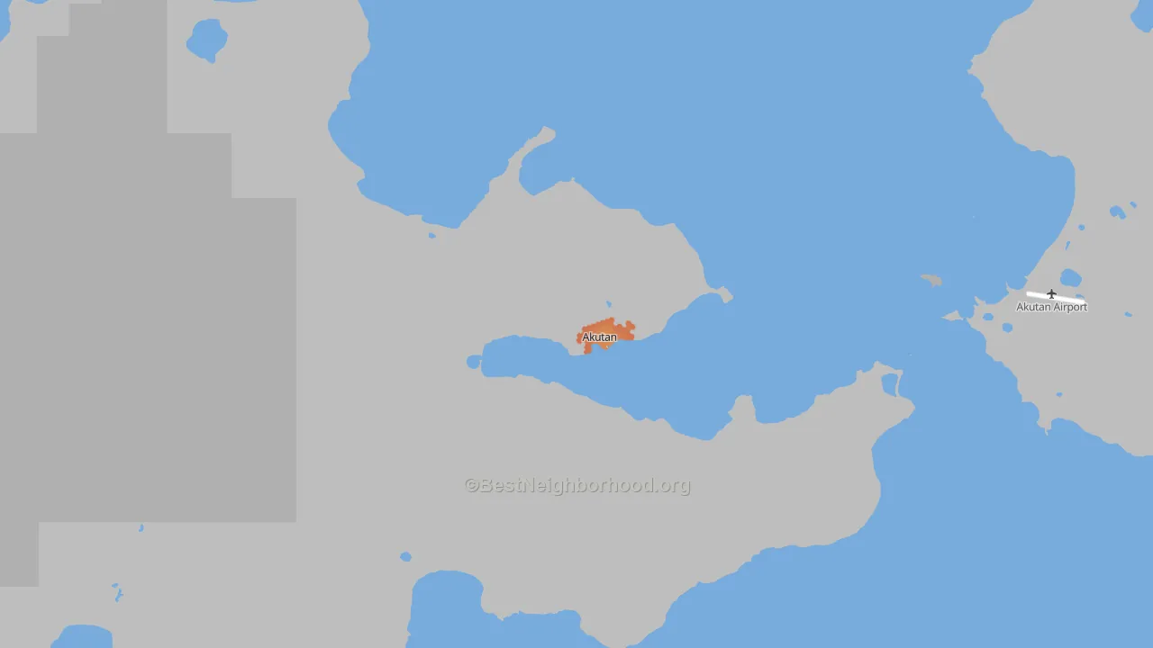 Bike Grade map of Akutan, AK