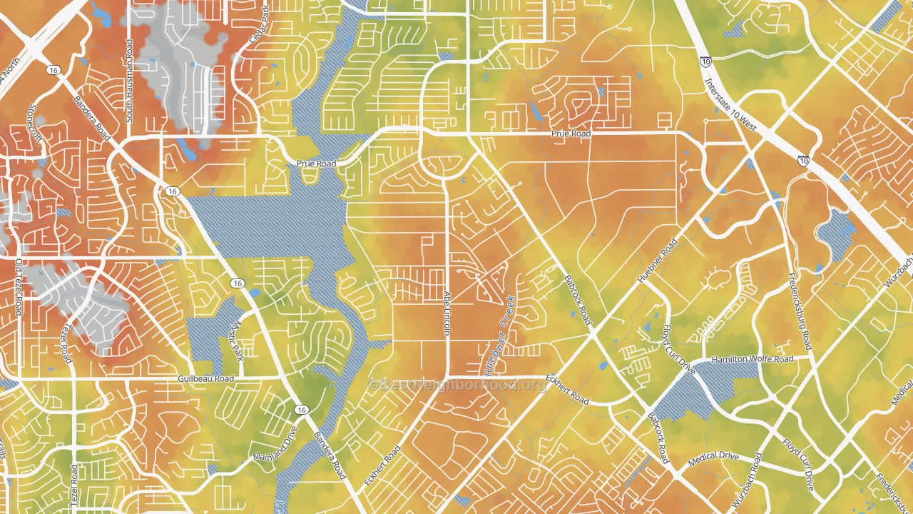 Bike Grade map of Alamo Farmsteads-Babcock Road, San Antonio, TX